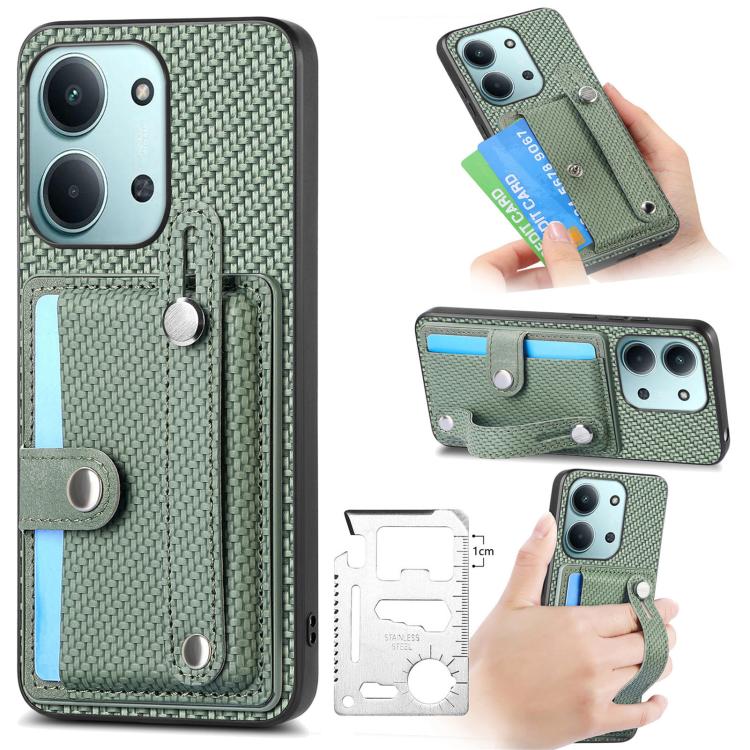 Wristband Kickstand Card Wallet Back Phone Case with Tool Knife, For Redmi 15C 5G / 4G Global 171mm, For Xiaomi 15T, For Redmi K80 Pro / Poco F7 Ultra, For Redmi K80 / Poco F7 Pro, For Redmi Turbo 4, For Xiaomi Poco X7 Pro, For Xiaomi 15 Pro           ...