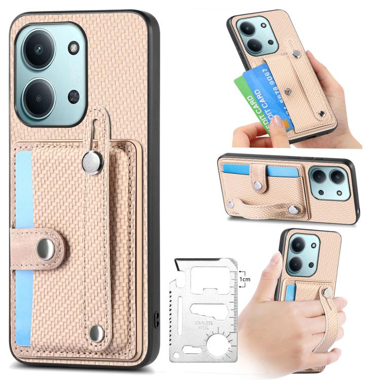 Wristband Kickstand Card Wallet Back Phone Case with Tool Knife, For Redmi 15C 5G / 4G Global 171mm, For Xiaomi 15T, For Redmi K80 Pro / Poco F7 Ultra, For Redmi K80 / Poco F7 Pro, For Redmi Turbo 4, For Xiaomi Poco X7 Pro, For Xiaomi 15 Pro           ...