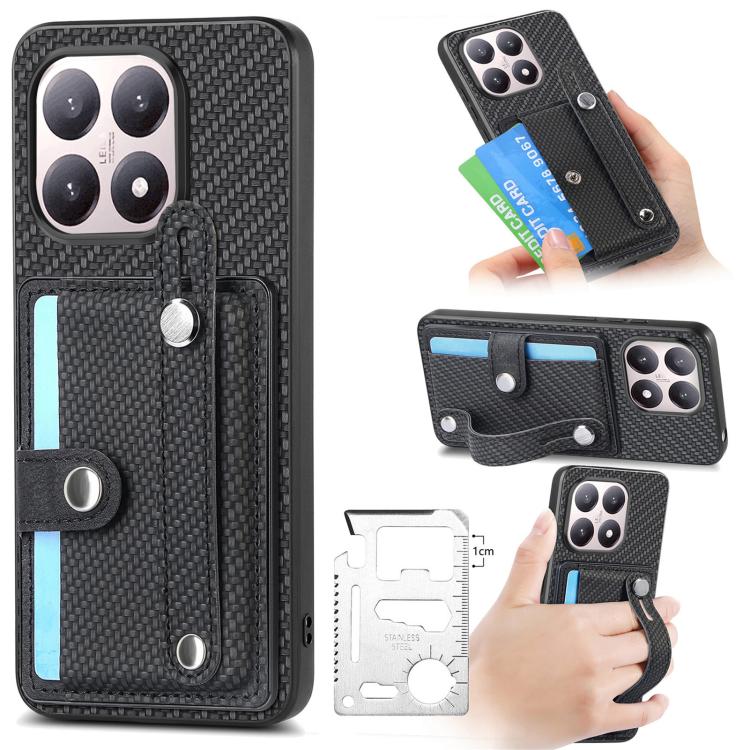 Wristband Kickstand Card Wallet Back Phone Case with Tool Knife, For Redmi 15C 5G / 4G Global 171mm, For Xiaomi 15T, For Redmi K80 Pro / Poco F7 Ultra, For Redmi K80 / Poco F7 Pro, For Redmi Turbo 4, For Xiaomi Poco X7 Pro, For Xiaomi 15 Pro           ...