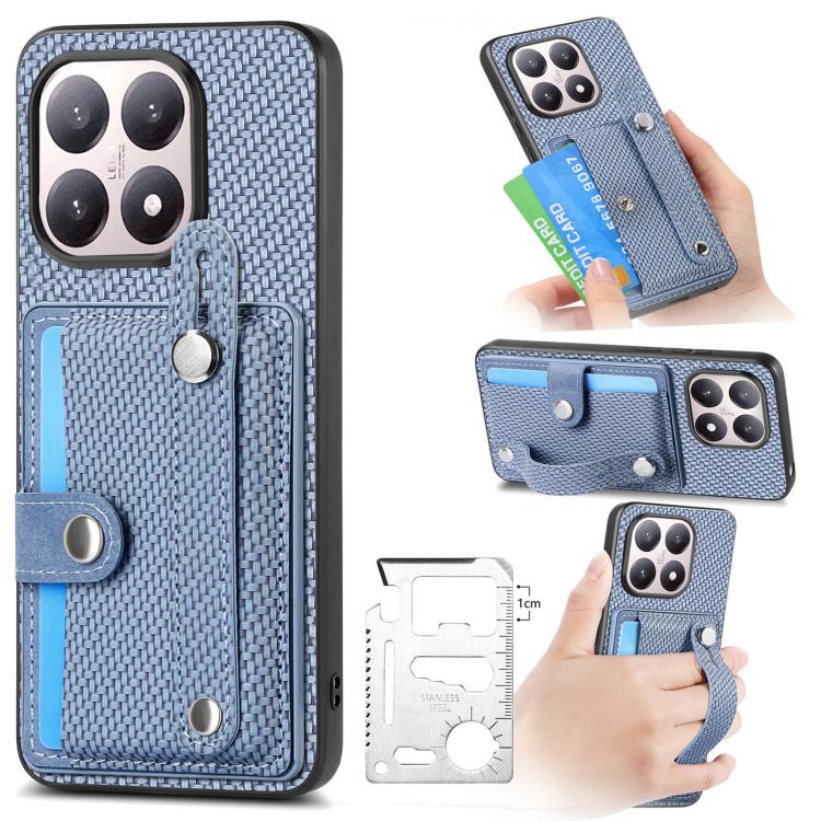 Wristband Kickstand Card Wallet Back Phone Case with Tool Knife, For Redmi 15C 5G / 4G Global 171mm, For Xiaomi 15T, For Redmi K80 Pro / Poco F7 Ultra, For Redmi K80 / Poco F7 Pro, For Redmi Turbo 4, For Xiaomi Poco X7 Pro, For Xiaomi 15 Pro           ...