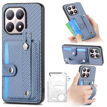 Load image into Gallery viewer, Wristband Kickstand Card Wallet Back Phone Case with Tool Knife, For Redmi 15C 5G / 4G Global 171mm, For Xiaomi 15T, For Redmi K80 Pro / Poco F7 Ultra, For Redmi K80 / Poco F7 Pro, For Redmi Turbo 4, For Xiaomi Poco X7 Pro, For Xiaomi 15 Pro           ...