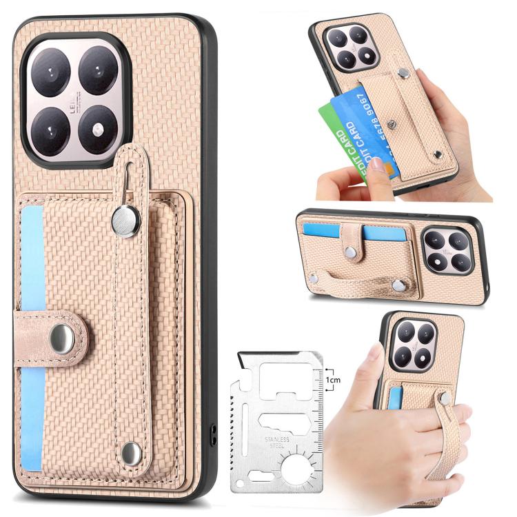 Wristband Kickstand Card Wallet Back Phone Case with Tool Knife, For Redmi 15C 5G / 4G Global 171mm, For Xiaomi 15T, For Redmi K80 Pro / Poco F7 Ultra, For Redmi K80 / Poco F7 Pro, For Redmi Turbo 4, For Xiaomi Poco X7 Pro, For Xiaomi 15 Pro           ...