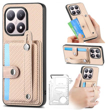Load image into Gallery viewer, Wristband Kickstand Card Wallet Back Phone Case with Tool Knife, For Redmi 15C 5G / 4G Global 171mm, For Xiaomi 15T, For Redmi K80 Pro / Poco F7 Ultra, For Redmi K80 / Poco F7 Pro, For Redmi Turbo 4, For Xiaomi Poco X7 Pro, For Xiaomi 15 Pro           ...