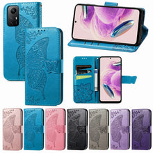 Load image into Gallery viewer, Butterfly Love Flower Embossed Leather Phone Case, For Xiaomi Redmi Note 12S