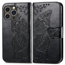 Load image into Gallery viewer, Butterfly Love Flower Embossed Leather Phone Case, For iPhone 15 Pro Max, For iPhone 15 Pro, For iPhone 15 Plus, For iPhone 15