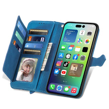 Load image into Gallery viewer, Embossed Flower Zipper Leather Phone Case, For iPhone 15 Pro Max, For iPhone 15 Pro, For iPhone 15 Plus, For iPhone 15