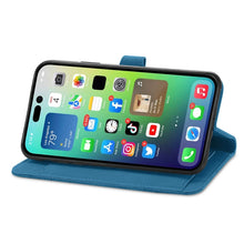 Load image into Gallery viewer, Embossed Flower Zipper Leather Phone Case, For iPhone 15 Pro Max, For iPhone 15 Pro, For iPhone 15 Plus, For iPhone 15