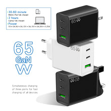 Load image into Gallery viewer, GaN PD65W Type-C x 2 + USB3.0 Laptop Adapter for Apple MacBook Series ,US Plug