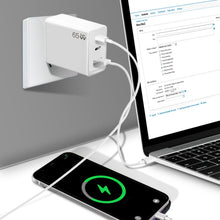 Load image into Gallery viewer, GaN PD65W Type-C x 2 + USB3.0 Laptop Adapter for Apple MacBook Series ,US Plug