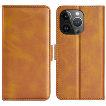Load image into Gallery viewer, Dual-side Magnetic Buckle Horizontal Flip Leather Phone Case, For iPhone 15 Pro Max, For iPhone 15 Pro, For iPhone 15 Plus, For iPhone 15