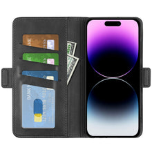 Load image into Gallery viewer, Dual-side Magnetic Buckle Horizontal Flip Leather Phone Case, For iPhone 15 Pro Max, For iPhone 15 Pro, For iPhone 15 Plus, For iPhone 15