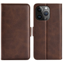 Load image into Gallery viewer, Dual-side Magnetic Buckle Horizontal Flip Leather Phone Case, For iPhone 15 Pro Max, For iPhone 15 Pro, For iPhone 15 Plus, For iPhone 15