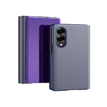 Load image into Gallery viewer, Plated Mirror Horizontal Flip Leather Phone Case with Holder, For Galaxy Z Fold8 5G, For Galaxy Z Fold8 Ultra 5G, For Galaxy Z TriFold, For Galaxy Z Fold7, For Galaxy Z Fold6, For Galaxy Z Fold5 5G