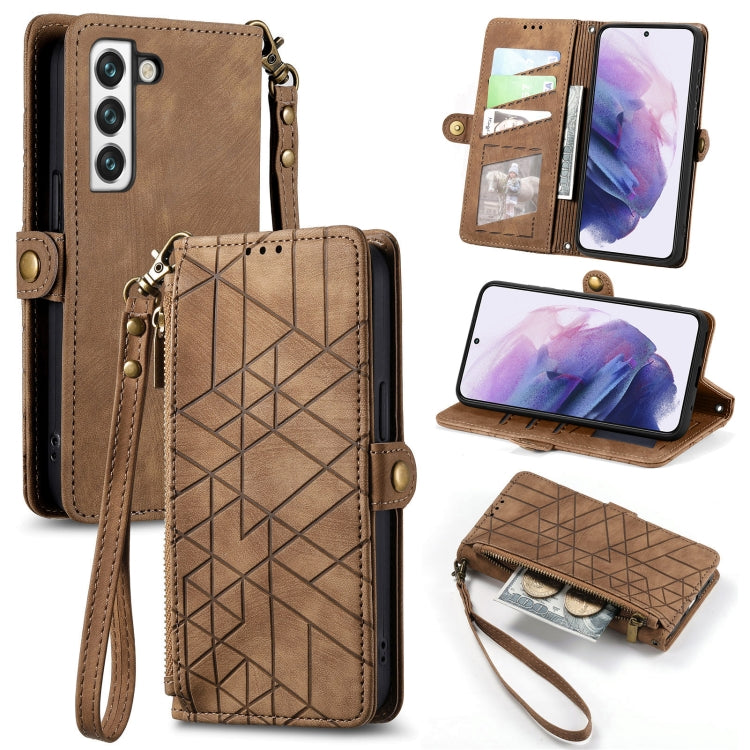 Geometric Zipper Wallet Side Buckle Leather Phone Case, For Samsung Galaxy A54 5G, For Samsung Galaxy S23 Ultra 5G, For Samsung Galaxy S23+ 5G, For Samsung Galaxy S23 5G, For Samsung Galaxy A14 5G, For Samsung Galaxy S20 FE, For Samsung Galaxy M33     ...