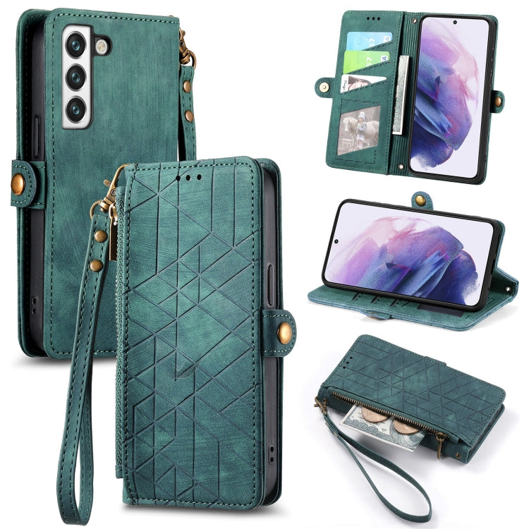 Geometric Zipper Wallet Side Buckle Leather Phone Case, For Samsung Galaxy A22 5G, For Samsung Galaxy S21 FE 5G, For Samsung Galaxy A32 4G, For Samsung Galaxy A72, For Samsung Galaxy A52 5G, For Samsung Galaxy A32 5G, For Samsung Galaxy S21 5G         ...