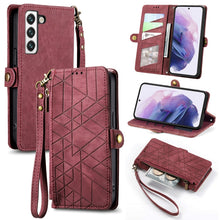 Load image into Gallery viewer, Geometric Zipper Wallet Side Buckle Leather Phone Case, For Samsung Galaxy A22 5G, For Samsung Galaxy S21 FE 5G, For Samsung Galaxy A32 4G, For Samsung Galaxy A72, For Samsung Galaxy A52 5G, For Samsung Galaxy A32 5G, For Samsung Galaxy S21 5G         ...