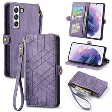 Load image into Gallery viewer, Geometric Zipper Wallet Side Buckle Leather Phone Case, For Samsung Galaxy A54 5G, For Samsung Galaxy S23 Ultra 5G, For Samsung Galaxy S23+ 5G, For Samsung Galaxy S23 5G, For Samsung Galaxy A14 5G, For Samsung Galaxy S20 FE, For Samsung Galaxy M33     ...