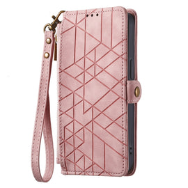 Geometric Zipper Wallet Side Buckle Leather Phone Case, For Samsung Galaxy A54 5G, For Samsung Galaxy S23 Ultra 5G, For Samsung Galaxy S23+ 5G, For Samsung Galaxy S23 5G, For Samsung Galaxy A14 5G, For Samsung Galaxy S20 FE, For Samsung Galaxy M33     ...