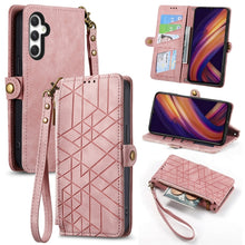 Load image into Gallery viewer, Geometric Zipper Wallet Side Buckle Leather Phone Case, Samsung Galaxy A05s, For Samsung Galaxy A25 5G, For Samsung Galaxy S23 FE 5G, For Samsung Galaxy A24 4G, For Samsung Galaxy A23 5G, For Samsung Galaxy A14 4G, For Samsung Galaxy A24 5G            ...