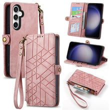 Load image into Gallery viewer, Geometric Zipper Wallet Side Buckle Leather Phone Case, Samsung Galaxy A05s, For Samsung Galaxy A25 5G, For Samsung Galaxy S23 FE 5G, For Samsung Galaxy A24 4G, For Samsung Galaxy A23 5G, For Samsung Galaxy A14 4G, For Samsung Galaxy A24 5G            ...