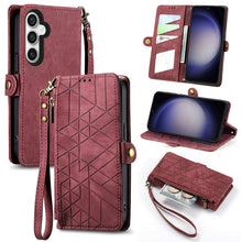 Load image into Gallery viewer, Geometric Zipper Wallet Side Buckle Leather Phone Case, Samsung Galaxy A05s, For Samsung Galaxy A25 5G, For Samsung Galaxy S23 FE 5G, For Samsung Galaxy A24 4G, For Samsung Galaxy A23 5G, For Samsung Galaxy A14 4G, For Samsung Galaxy A24 5G            ...