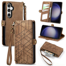 Load image into Gallery viewer, Geometric Zipper Wallet Side Buckle Leather Phone Case, Samsung Galaxy A05s, For Samsung Galaxy A25 5G, For Samsung Galaxy S23 FE 5G, For Samsung Galaxy A24 4G, For Samsung Galaxy A23 5G, For Samsung Galaxy A14 4G, For Samsung Galaxy A24 5G            ...
