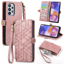 Load image into Gallery viewer, Geometric Zipper Wallet Side Buckle Leather Phone Case, Samsung Galaxy A05s, For Samsung Galaxy A25 5G, For Samsung Galaxy S23 FE 5G, For Samsung Galaxy A24 4G, For Samsung Galaxy A23 5G, For Samsung Galaxy A14 4G, For Samsung Galaxy A24 5G            ...