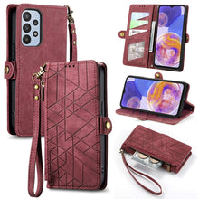 Load image into Gallery viewer, Geometric Zipper Wallet Side Buckle Leather Phone Case, Samsung Galaxy A05s, For Samsung Galaxy A25 5G, For Samsung Galaxy S23 FE 5G, For Samsung Galaxy A24 4G, For Samsung Galaxy A23 5G, For Samsung Galaxy A14 4G, For Samsung Galaxy A24 5G            ...
