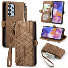 Load image into Gallery viewer, Geometric Zipper Wallet Side Buckle Leather Phone Case, Samsung Galaxy A05s, For Samsung Galaxy A25 5G, For Samsung Galaxy S23 FE 5G, For Samsung Galaxy A24 4G, For Samsung Galaxy A23 5G, For Samsung Galaxy A14 4G, For Samsung Galaxy A24 5G            ...