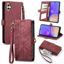 Load image into Gallery viewer, Geometric Zipper Wallet Side Buckle Leather Phone Case, For Samsung Galaxy S25 Ultra 5G, For Samsung Galaxy C55, For Samsung Galaxy M55, For Samsung Galaxy A55 5G, For Samsung Galaxy S24 Ultra 5G, For Samsung Galaxy S24+ 5G, For Samsung Galaxy S24 5G  ...
