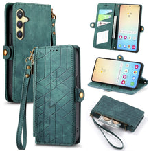 Load image into Gallery viewer, Geometric Zipper Wallet Side Buckle Leather Phone Case, For Samsung Galaxy S25 Ultra 5G, For Samsung Galaxy C55, For Samsung Galaxy M55, For Samsung Galaxy A55 5G, For Samsung Galaxy S24 Ultra 5G, For Samsung Galaxy S24+ 5G, For Samsung Galaxy S24 5G  ...