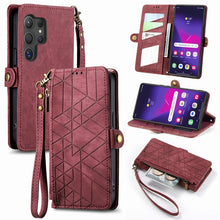Load image into Gallery viewer, Geometric Zipper Wallet Side Buckle Leather Phone Case, For Samsung Galaxy S25 Ultra 5G, For Samsung Galaxy C55, For Samsung Galaxy M55, For Samsung Galaxy A55 5G, For Samsung Galaxy S24 Ultra 5G, For Samsung Galaxy S24+ 5G, For Samsung Galaxy S24 5G  ...