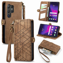 Load image into Gallery viewer, Geometric Zipper Wallet Side Buckle Leather Phone Case, For Samsung Galaxy S25 Ultra 5G, For Samsung Galaxy C55, For Samsung Galaxy M55, For Samsung Galaxy A55 5G, For Samsung Galaxy S24 Ultra 5G, For Samsung Galaxy S24+ 5G, For Samsung Galaxy S24 5G  ...