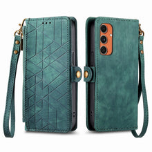 Load image into Gallery viewer, Geometric Zipper Wallet Side Buckle Leather Phone Case, For Samsung Galaxy S25 Ultra 5G, For Samsung Galaxy C55, For Samsung Galaxy M55, For Samsung Galaxy A55 5G, For Samsung Galaxy S24 Ultra 5G, For Samsung Galaxy S24+ 5G, For Samsung Galaxy S24 5G  ...