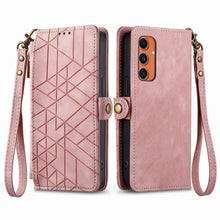 Load image into Gallery viewer, Geometric Zipper Wallet Side Buckle Leather Phone Case, For Samsung Galaxy S25 Ultra 5G, For Samsung Galaxy C55, For Samsung Galaxy M55, For Samsung Galaxy A55 5G, For Samsung Galaxy S24 Ultra 5G, For Samsung Galaxy S24+ 5G, For Samsung Galaxy S24 5G  ...