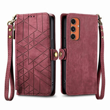 Load image into Gallery viewer, Geometric Zipper Wallet Side Buckle Leather Phone Case, For Samsung Galaxy S25 Ultra 5G, For Samsung Galaxy C55, For Samsung Galaxy M55, For Samsung Galaxy A55 5G, For Samsung Galaxy S24 Ultra 5G, For Samsung Galaxy S24+ 5G, For Samsung Galaxy S24 5G  ...