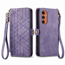 Load image into Gallery viewer, Geometric Zipper Wallet Side Buckle Leather Phone Case, For Samsung Galaxy S25 Ultra 5G, For Samsung Galaxy C55, For Samsung Galaxy M55, For Samsung Galaxy A55 5G, For Samsung Galaxy S24 Ultra 5G, For Samsung Galaxy S24+ 5G, For Samsung Galaxy S24 5G  ...