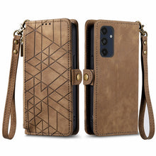 Load image into Gallery viewer, Geometric Zipper Wallet Side Buckle Leather Phone Case, For Samsung Galaxy S25 Ultra 5G, For Samsung Galaxy C55, For Samsung Galaxy M55, For Samsung Galaxy A55 5G, For Samsung Galaxy S24 Ultra 5G, For Samsung Galaxy S24+ 5G, For Samsung Galaxy S24 5G  ...