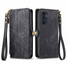 Load image into Gallery viewer, Geometric Zipper Wallet Side Buckle Leather Phone Case, For Samsung Galaxy S25 Ultra 5G, For Samsung Galaxy C55, For Samsung Galaxy M55, For Samsung Galaxy A55 5G, For Samsung Galaxy S24 Ultra 5G, For Samsung Galaxy S24+ 5G, For Samsung Galaxy S24 5G  ...