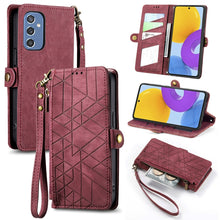 Load image into Gallery viewer, Geometric Zipper Wallet Side Buckle Leather Phone Case, For Samsung Galaxy A13 4G, For Samsung Galaxy M52 5G, For Samsung Galaxy S22 Ultra 5G, For Samsung Galaxy S22+ 5G, For Samsung Galaxy S22 5G, For Samsung Galaxy A13 5G, For Samsung Galaxy A41     ...