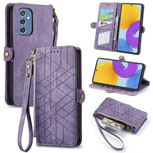 Load image into Gallery viewer, Geometric Zipper Wallet Side Buckle Leather Phone Case, For Samsung Galaxy A13 4G, For Samsung Galaxy M52 5G, For Samsung Galaxy S22 Ultra 5G, For Samsung Galaxy S22+ 5G, For Samsung Galaxy S22 5G, For Samsung Galaxy A13 5G, For Samsung Galaxy A41     ...