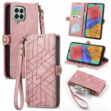 Load image into Gallery viewer, Geometric Zipper Wallet Side Buckle Leather Phone Case, For Samsung Galaxy A54 5G, For Samsung Galaxy S23 Ultra 5G, For Samsung Galaxy S23+ 5G, For Samsung Galaxy S23 5G, For Samsung Galaxy A14 5G, For Samsung Galaxy S20 FE, For Samsung Galaxy M33     ...