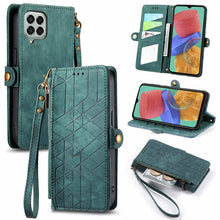 Load image into Gallery viewer, Geometric Zipper Wallet Side Buckle Leather Phone Case, For Samsung Galaxy A54 5G, For Samsung Galaxy S23 Ultra 5G, For Samsung Galaxy S23+ 5G, For Samsung Galaxy S23 5G, For Samsung Galaxy A14 5G, For Samsung Galaxy S20 FE, For Samsung Galaxy M33     ...