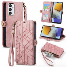 Load image into Gallery viewer, Geometric Zipper Wallet Side Buckle Leather Phone Case, For Samsung Galaxy A54 5G, For Samsung Galaxy S23 Ultra 5G, For Samsung Galaxy S23+ 5G, For Samsung Galaxy S23 5G, For Samsung Galaxy A14 5G, For Samsung Galaxy S20 FE, For Samsung Galaxy M33     ...