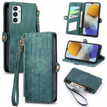 Load image into Gallery viewer, Geometric Zipper Wallet Side Buckle Leather Phone Case, For Samsung Galaxy A54 5G, For Samsung Galaxy S23 Ultra 5G, For Samsung Galaxy S23+ 5G, For Samsung Galaxy S23 5G, For Samsung Galaxy A14 5G, For Samsung Galaxy S20 FE, For Samsung Galaxy M33     ...