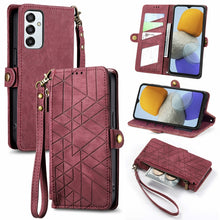 Load image into Gallery viewer, Geometric Zipper Wallet Side Buckle Leather Phone Case, For Samsung Galaxy A54 5G, For Samsung Galaxy S23 Ultra 5G, For Samsung Galaxy S23+ 5G, For Samsung Galaxy S23 5G, For Samsung Galaxy A14 5G, For Samsung Galaxy S20 FE, For Samsung Galaxy M33     ...