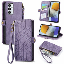 Load image into Gallery viewer, Geometric Zipper Wallet Side Buckle Leather Phone Case, For Samsung Galaxy A54 5G, For Samsung Galaxy S23 Ultra 5G, For Samsung Galaxy S23+ 5G, For Samsung Galaxy S23 5G, For Samsung Galaxy A14 5G, For Samsung Galaxy S20 FE, For Samsung Galaxy M33     ...