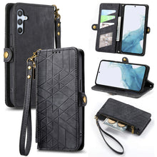 Load image into Gallery viewer, Geometric Zipper Wallet Side Buckle Leather Phone Case, For Samsung Galaxy S26 Edge 5G, For Samsung Galaxy A57 5G, For Samsung Galaxy A37 5G, For Samsung Galaxy S25 Edge 5G, For Samsung Galaxy A56 5G, For Samsung Galaxy A36 5G, For Samsung Galaxy S25 5...