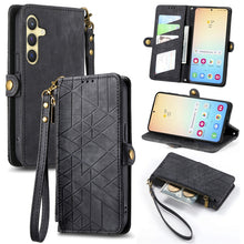 Load image into Gallery viewer, Geometric Zipper Wallet Side Buckle Leather Phone Case, For Samsung Galaxy S26 Edge 5G, For Samsung Galaxy A57 5G, For Samsung Galaxy A37 5G, For Samsung Galaxy S25 Edge 5G, For Samsung Galaxy A56 5G, For Samsung Galaxy A36 5G, For Samsung Galaxy S25 5...