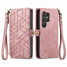 Load image into Gallery viewer, Geometric Zipper Wallet Side Buckle Leather Phone Case, For Samsung Galaxy S25 Ultra 5G, For Samsung Galaxy C55, For Samsung Galaxy M55, For Samsung Galaxy A55 5G, For Samsung Galaxy S24 Ultra 5G, For Samsung Galaxy S24+ 5G, For Samsung Galaxy S24 5G  ...